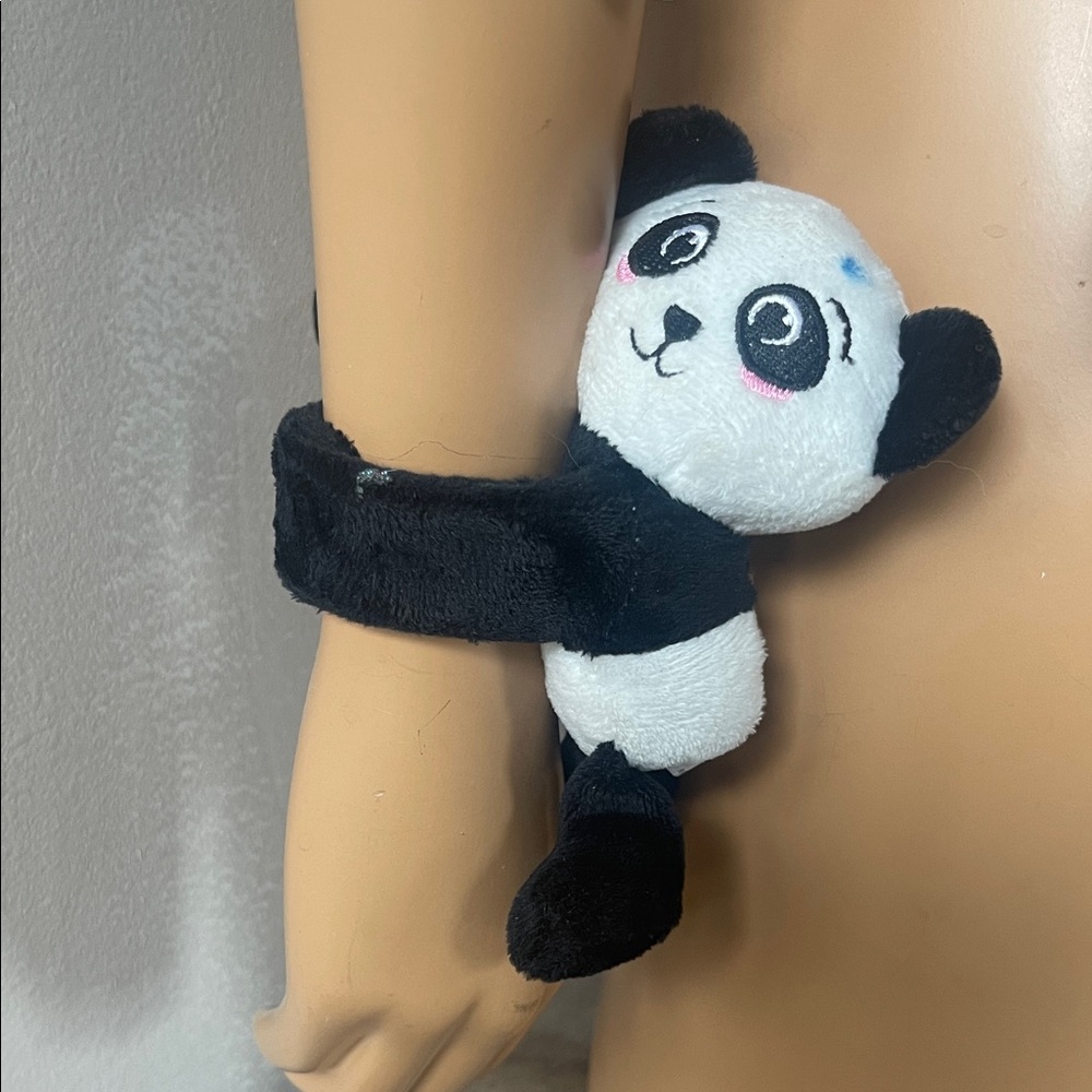 Adorable Black and White Panda Plush snap bracelet - Picture 2 of 9